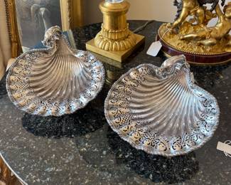 Pair of English Sterling figural bowls by William Gibson and John Langman 1895