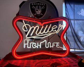 Vintage 1970's Miller High Life neon beer sign.