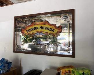 Vintage 1970's Sierra Nevada beer mirror.