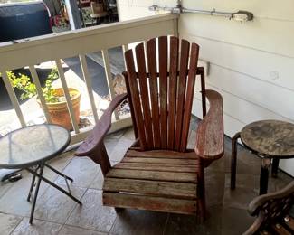 Wood Adarondack chair.