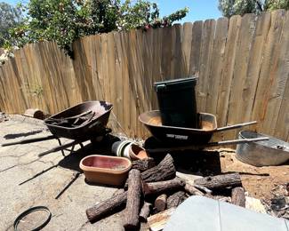 A couple of wheel barrows.