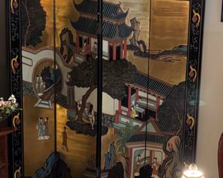 Antique Coromandel Four panel screen