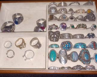 Various silver jewelry