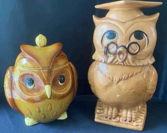 McCoy Owl And Twin Winton Wise Owl Cookie Jars
