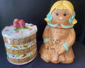 Vintage Mopsy Gingerbread Girl Don Winton And Dessert Cookie Jars