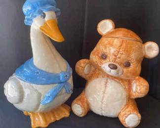 Mother Goose And Treasure Craft Stitched Teddy Bear Cookie Jars