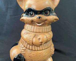 1970s Twin Winton Raccoon Bandit Cookie Jar