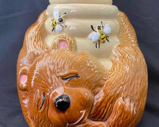 McCoy Sleeping Bear With Beehive Cookie Jar
