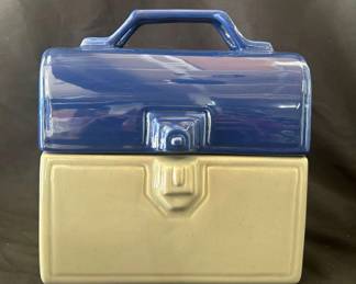 Vintage Construction Workers Lunchbox Cookie Jar