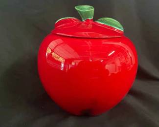 Large Red Apple Cookie Jar