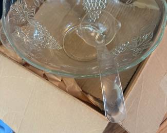 glass punch bowl with ladle