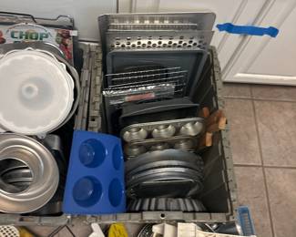 baking pans, strainers, silicone molds, etc