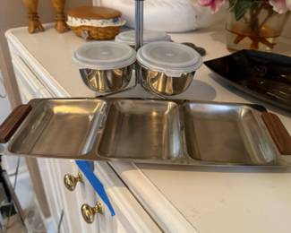 stainless serving tray