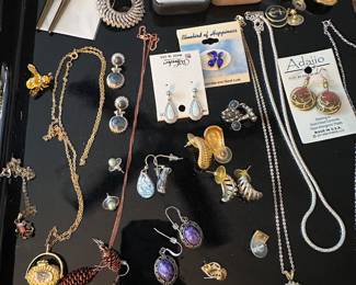 Earrings. Pins.