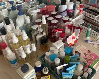 toiletries and body wash, etc