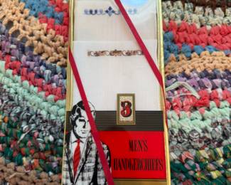 vintage box of men's handkerchiefs.