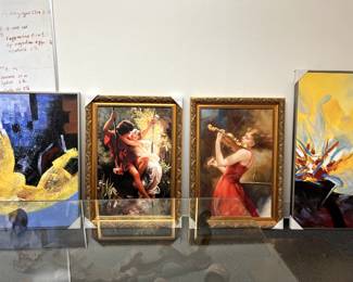hand drawn oil painting. solid wood frame. $20-50 depends on size.