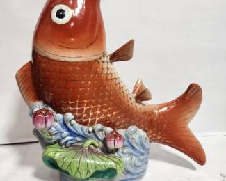 ANTIQUE KOI JAPANESE VASE