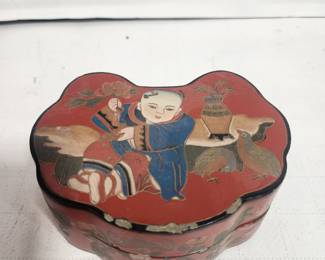 VINTAGE TRINKET DISH HAND PAINTED
