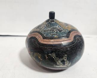 CARVED AND HAND PAINTED GOURD