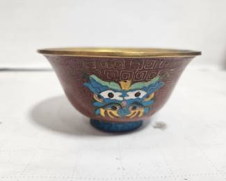 CLOISONNE BRASS BOWL