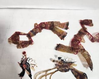 ANTIQUE CHINESE LEATHER SHADOW PUPPETS