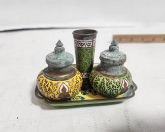 SALT AND PEPPER, TOOTH PICK AND STAND