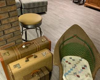 Vintage child’s wicker rocker….just lovely!