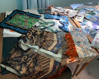 Vintage Asian decorative clothing - collars, sashes, etc