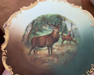 Large assortment of vintage German painted plates….wild game - buck, deer, quail, etc