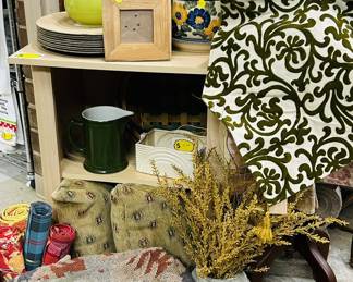 Fabrics, placemats, vases and pitchers, frames of all size, plant stands, faux flowers, so much to choose from!