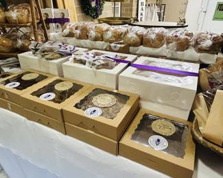 Endless supply of baked goods like Applesauce Cake with Caramel Glaze and Chocolate Chip Cookies