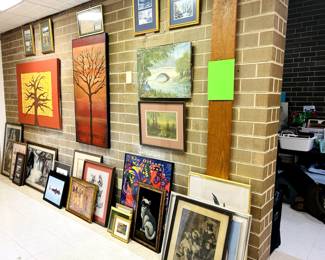 Lots of framed art throughout the Firehall