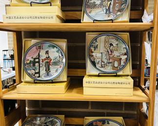 Asian plates: Imperial Jingde Porcelain "Beauties in Red Mansion" Set of 13