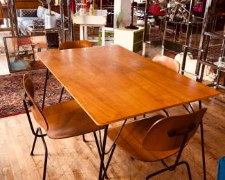 Mid-Century Eames Vintage DTM-1 Dining Table & 4 DCM-2 chairs as a set!