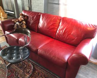 Natuzzi Red leather sofa