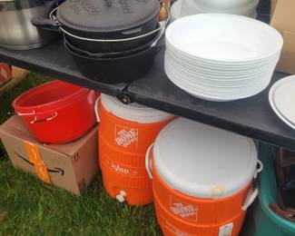 Cast iron pans and pots