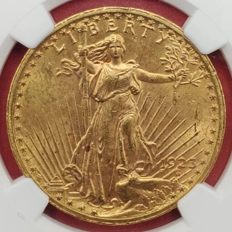 1923 St Gaudens $20 Gold Coin NGC MS62