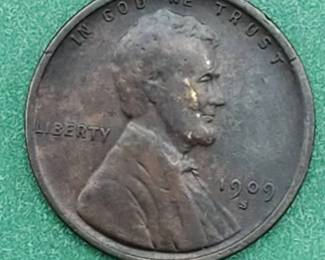 1909 S VDB Lincoln Cent Full Wheat Lines KEY