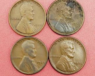 Lincoln Cents 1909-VDB, 1922-D, 1924-D & 1926-S Semi Keys!