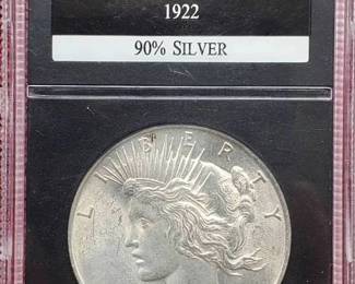 1922 Silver Peace Dollar Unc.