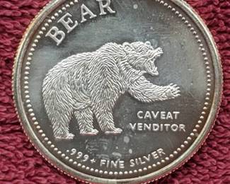 1 Troy Oz Silver Round Bull & Bear