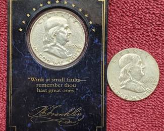 2 90% Silver Franklin Half Dollars
