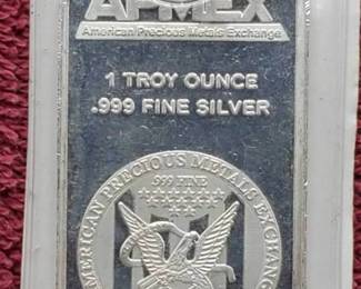 1 Troy Oz Silver Bar-APMEX