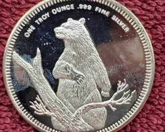 1 Troy Oz Silver Round Davy Crockett