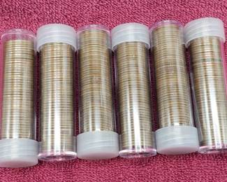 6 Tubes of Lincoln Wheat Cents ALL Have 'S' Mint Marks
