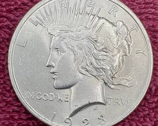 1923 Peace Dollar from Original BU Roll
