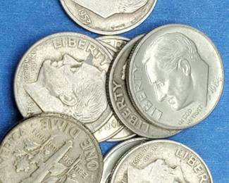 10 Roosevelt Dimes 90% Silver