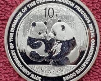 1 Troy Oz 2009 Panda Silver Round