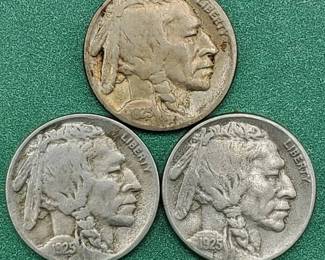 1925-P,D & S Buffalo Nickels Check the Horns